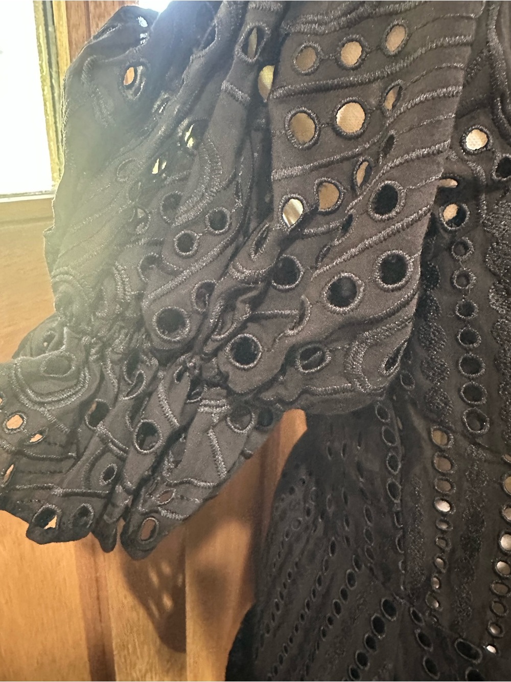 NWT Charo Ruiz Ibiza Black Eyelet Broderie Anglaise Mini Dress Size L - Picture 7 of 13